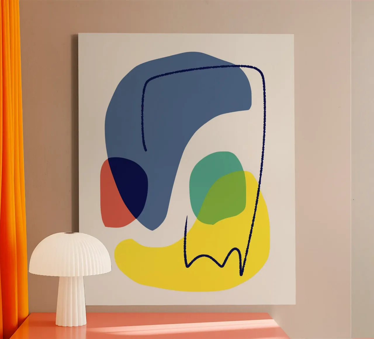 Tri color mix 17 canvas met Baklijst van Little Dean