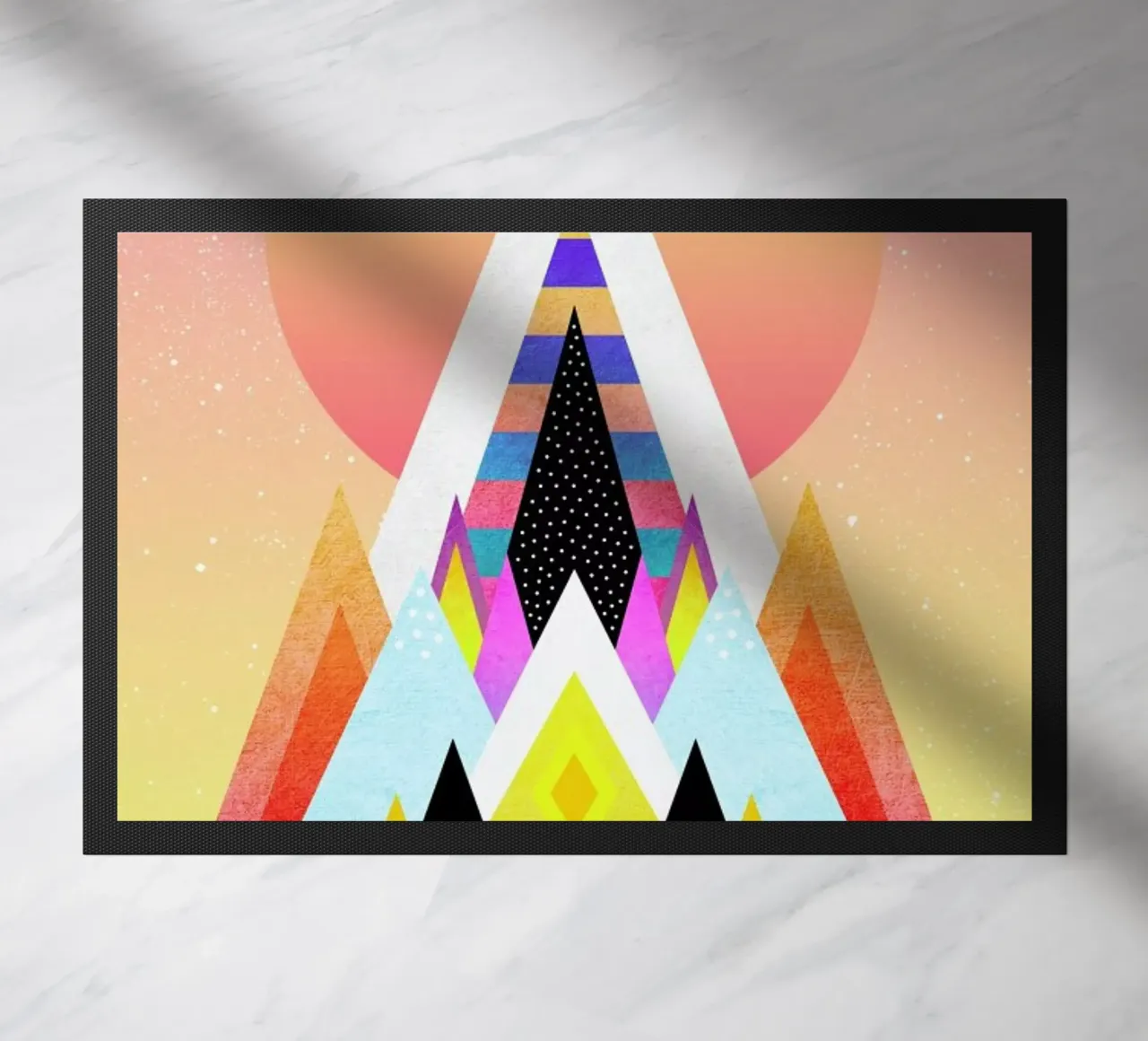 Bubblegum Mountain doormat by Elisabeth Fredriksson