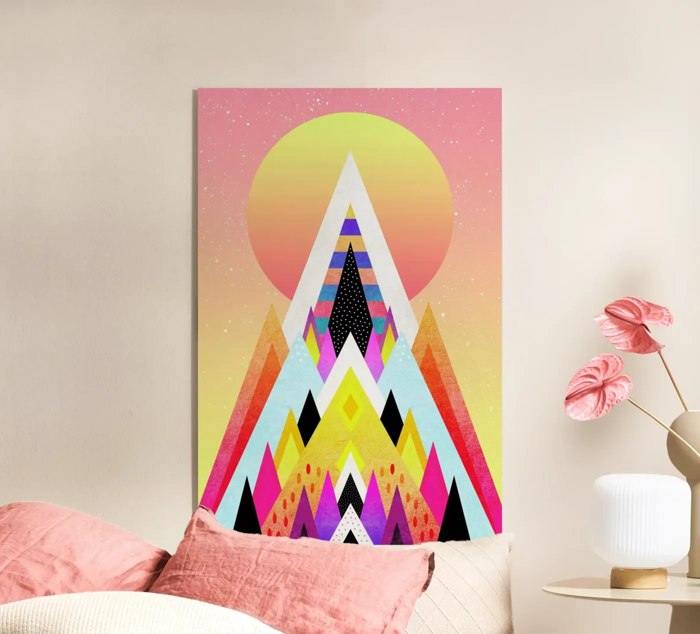 Bubblegum Mountain acryl van Elisabeth Fredriksson