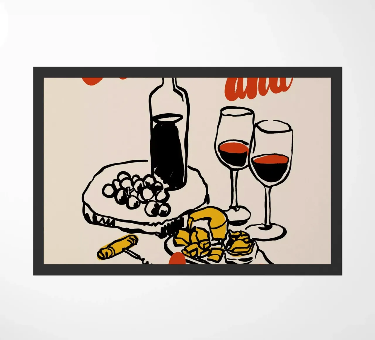 Boho Food 9 Cheese and Wine zerbino da Boho Print Collection
