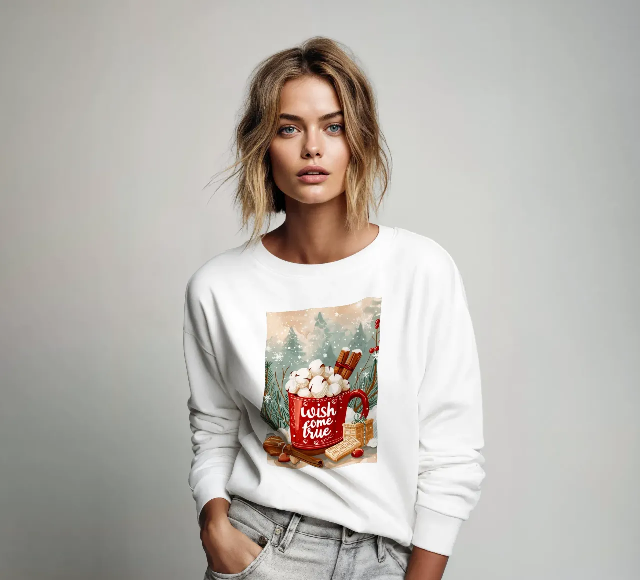 Tazza per cioccolata calda di Natale felpa da Nina Wolf