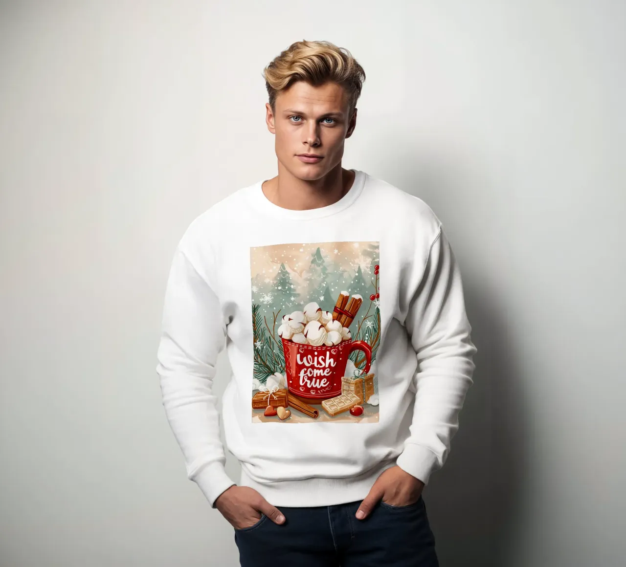 Tazza per cioccolata calda di Natale felpa da Nina Wolf
