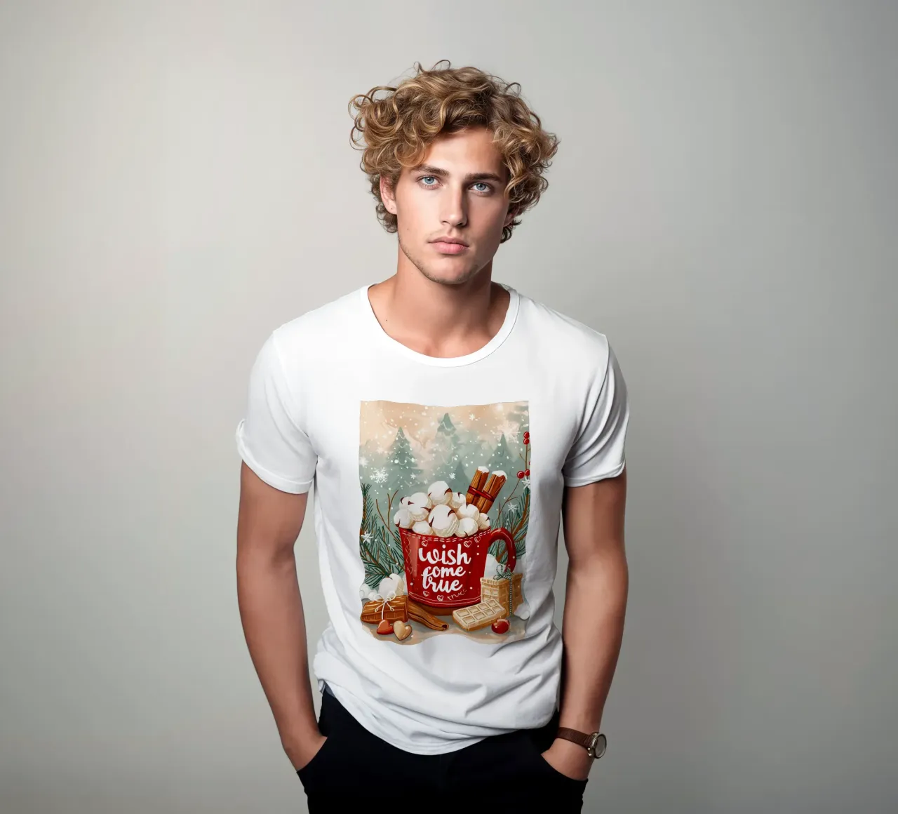 Tazza per cioccolata calda di Natale t-shirt da Nina Wolf