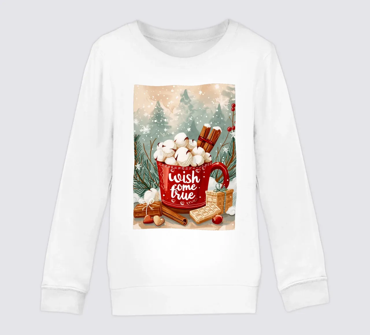 Tazza per cioccolata calda di Natale felpa bambino da Nina Wolf