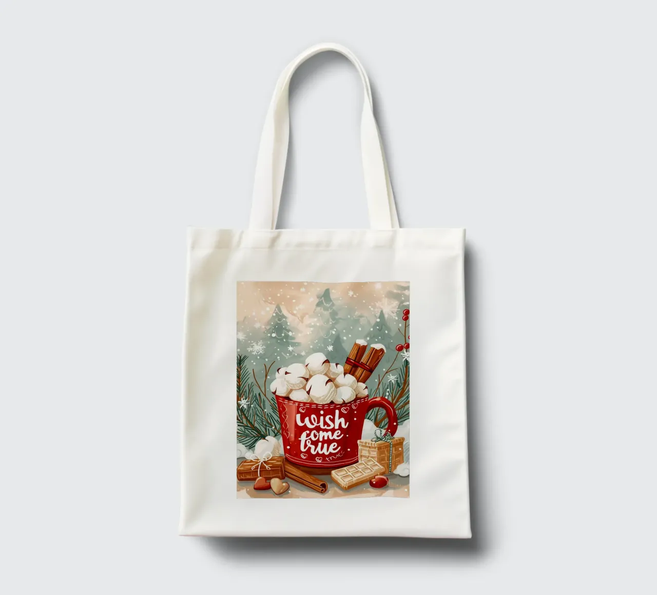 Tazza per cioccolata calda di Natale borsa in juta da Nina Wolf