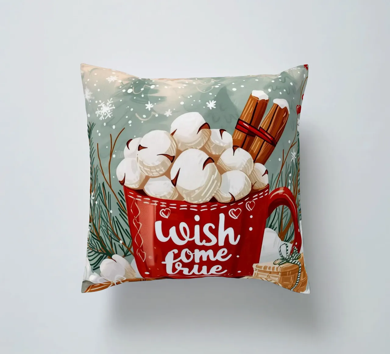 Tazza per cioccolata calda di Natale cuscino da Nina Wolf