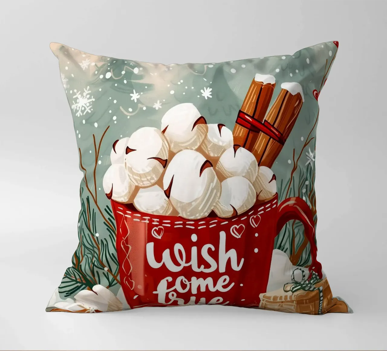 Tazza per cioccolata calda di Natale cuscino da Nina Wolf
