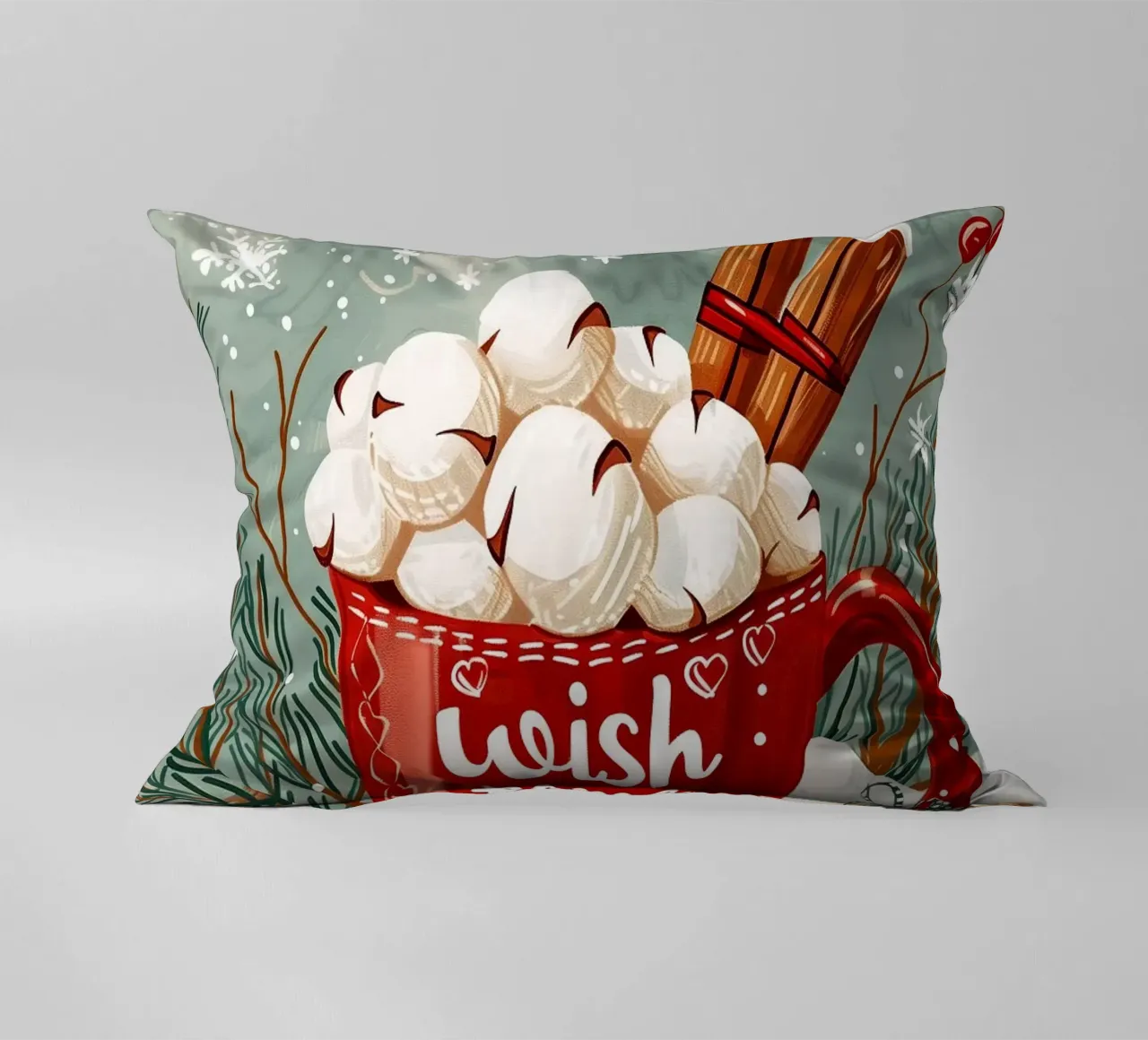 Tazza per cioccolata calda di Natale cuscino da Nina Wolf