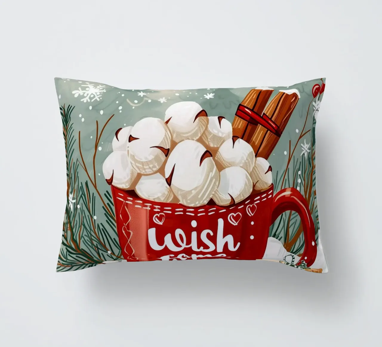 Tazza per cioccolata calda di Natale cuscino da Nina Wolf