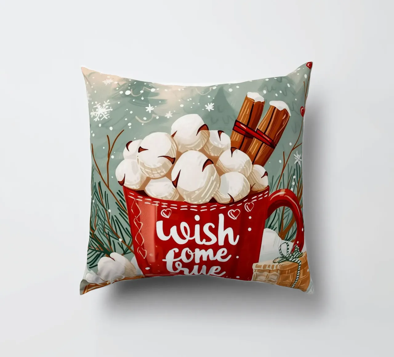 Tazza per cioccolata calda di Natale cuscino da Nina Wolf