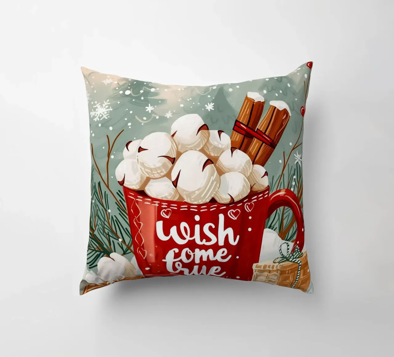 Tazza per cioccolata calda di Natale cuscino da Nina Wolf