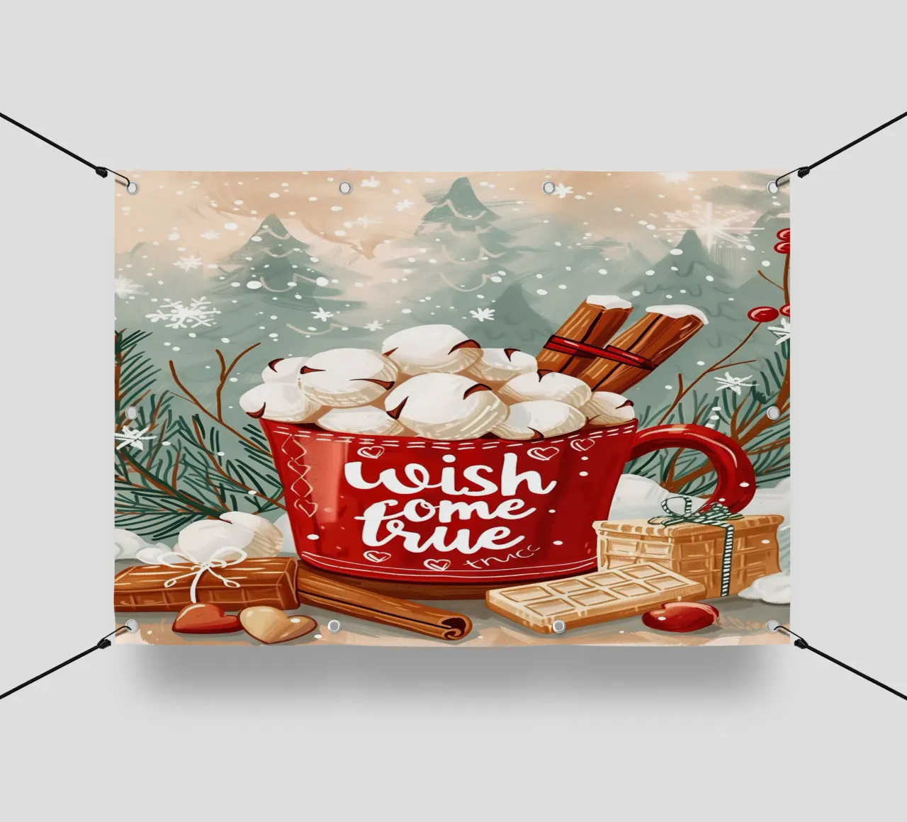 Tazza per cioccolata calda di Natale telo in pvc da Nina Wolf