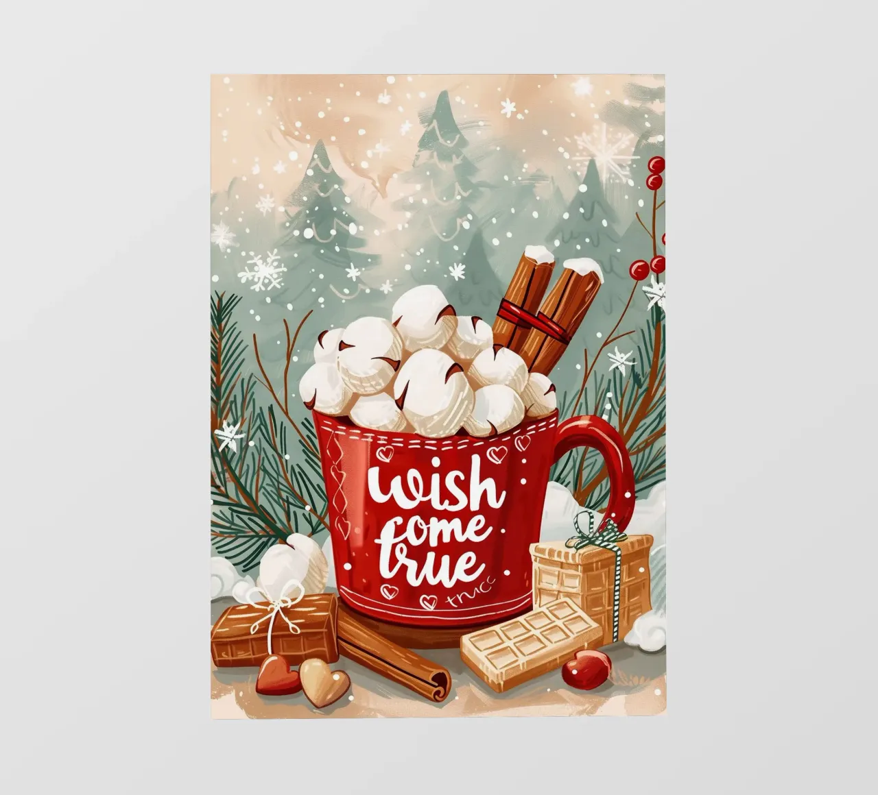 Tazza per cioccolata calda di Natale telo in pvc da Nina Wolf