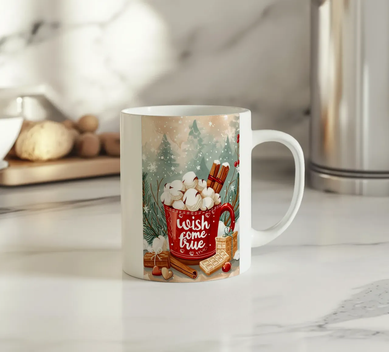 Tazza per cioccolata calda di Natale tazza in ceramica da Nina Wolf