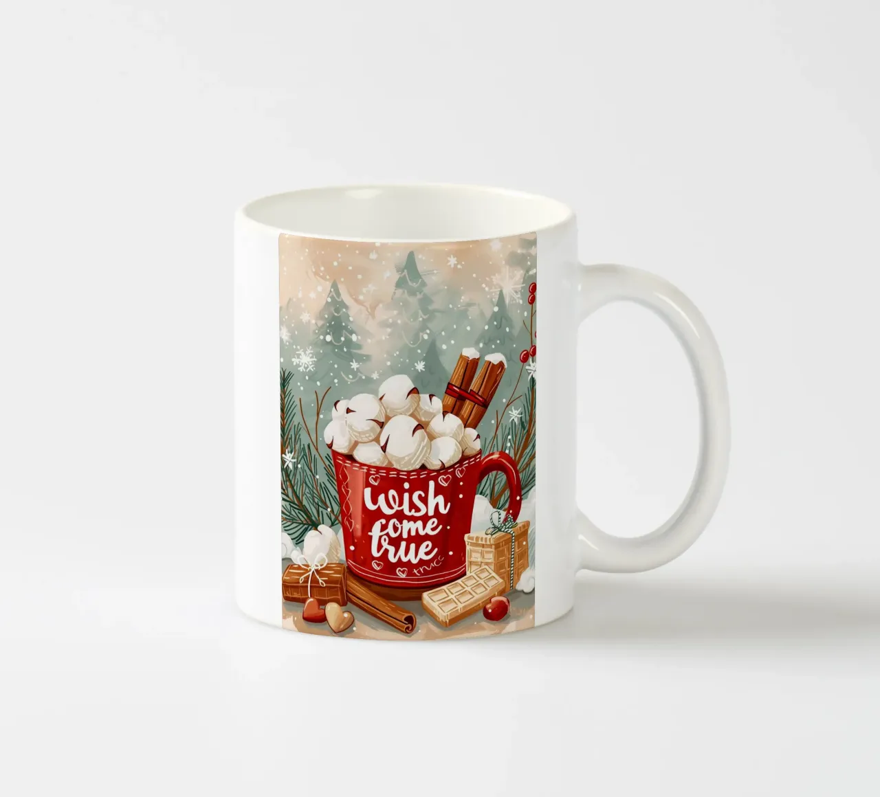 Tazza per cioccolata calda di Natale tazza in ceramica da Nina Wolf