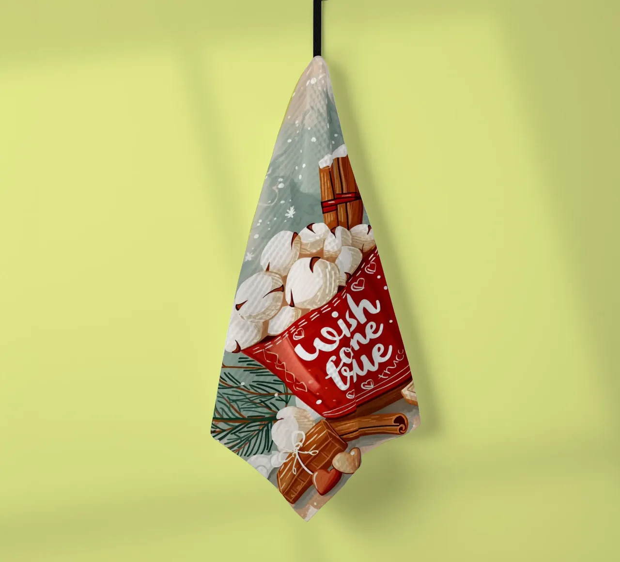 Tazza per cioccolata calda di Natale canovaccio da cucina da Nina Wolf