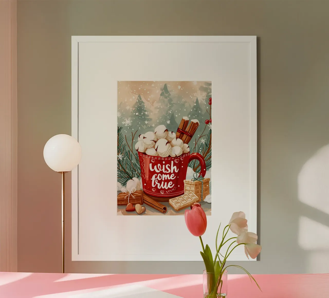 Tazza per cioccolata calda di Natale carta hahnemühle da Nina Wolf