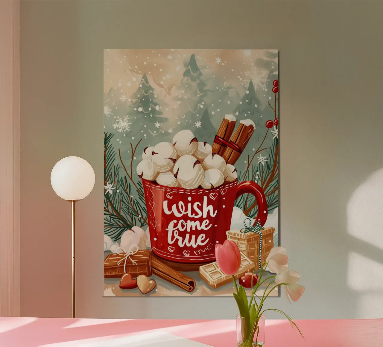Tazza per cioccolata calda di Natale carta hahnemühle da Nina Wolf