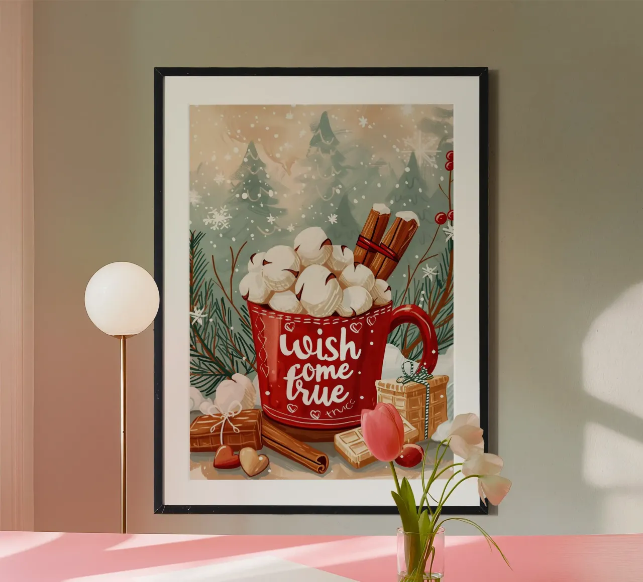 Tazza per cioccolata calda di Natale carta hahnemühle da Nina Wolf