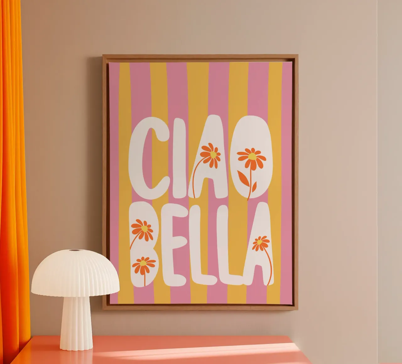 Ciao Bella tela con Cornice a cassetta da dericktype