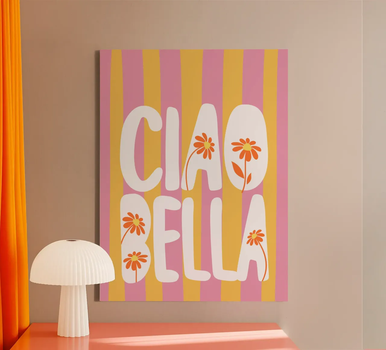 Ciao Bella tela con Cornice a cassetta da dericktype
