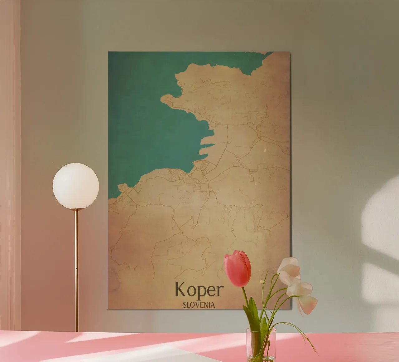 Koper SLOVENIA poster con telaio in legno da WorldPrint