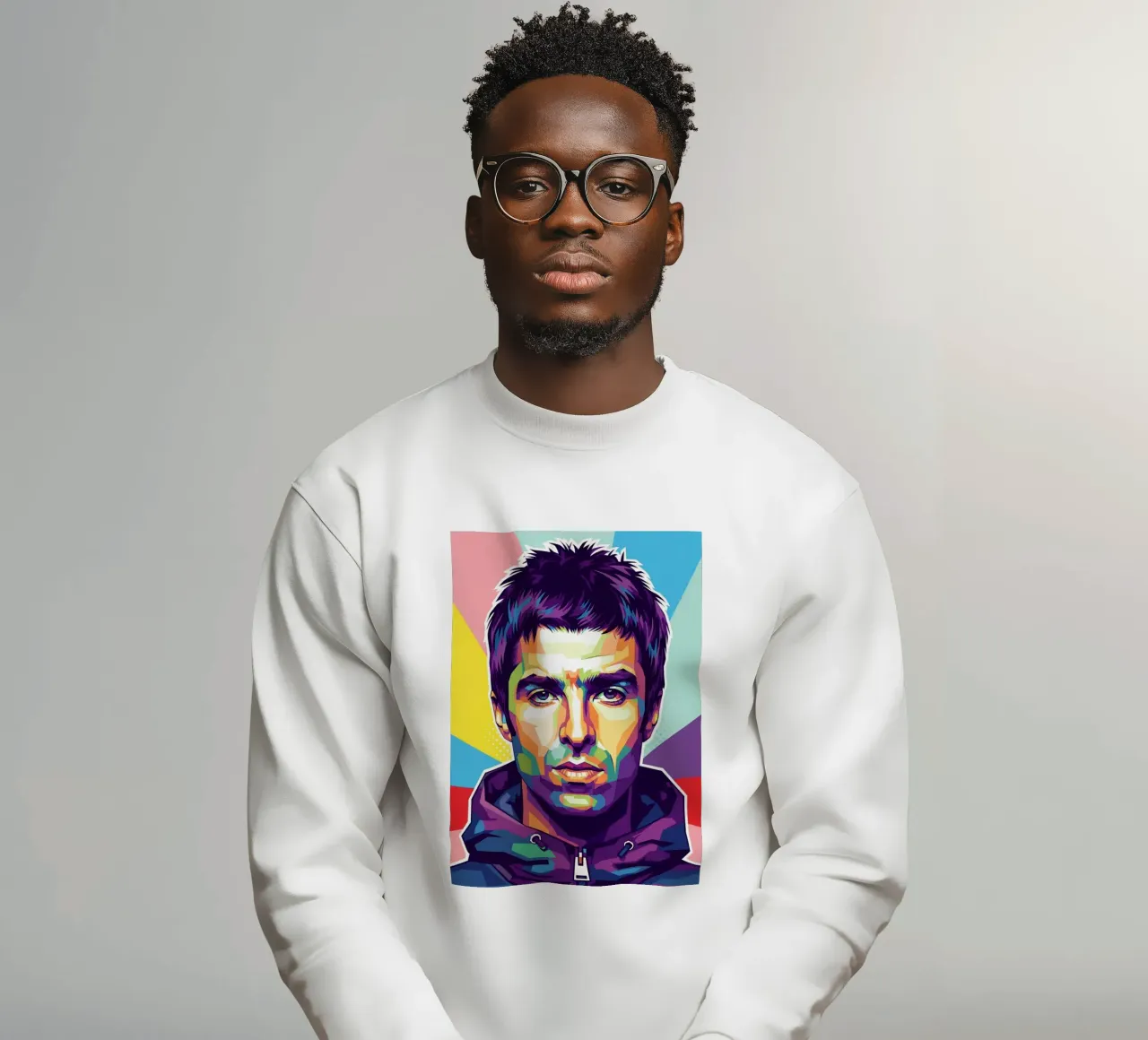 Ritratto pop art di Liam Gallagher felpa da Hantamrata