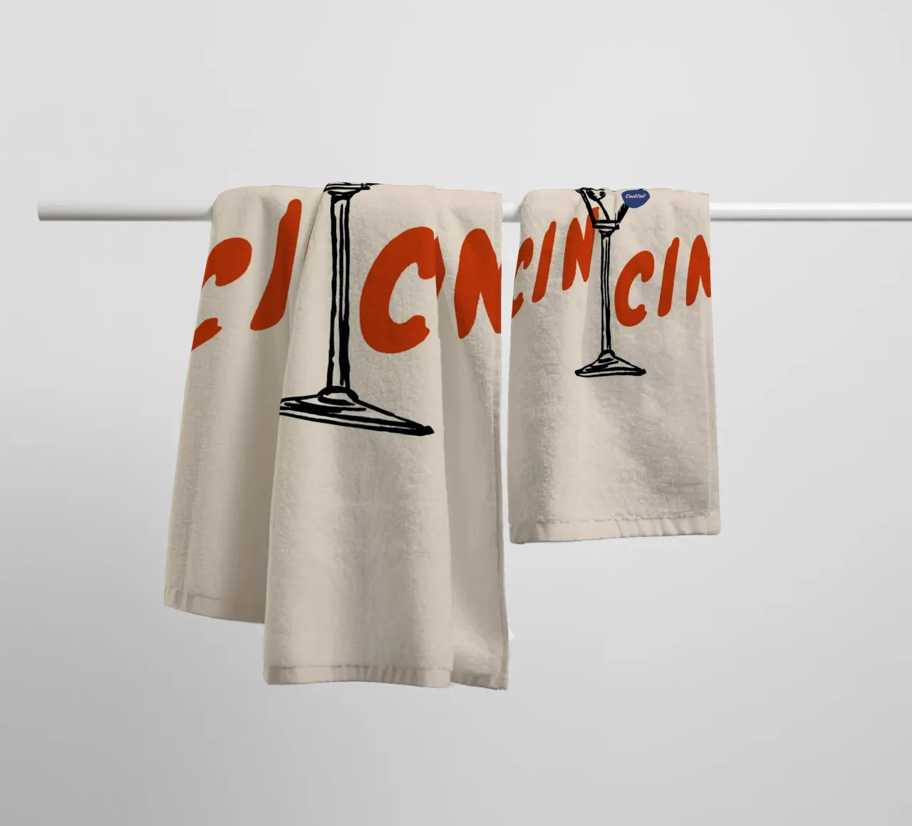 Boho Food 9 Cin Cin Cocktail towel by Boho Print Collection