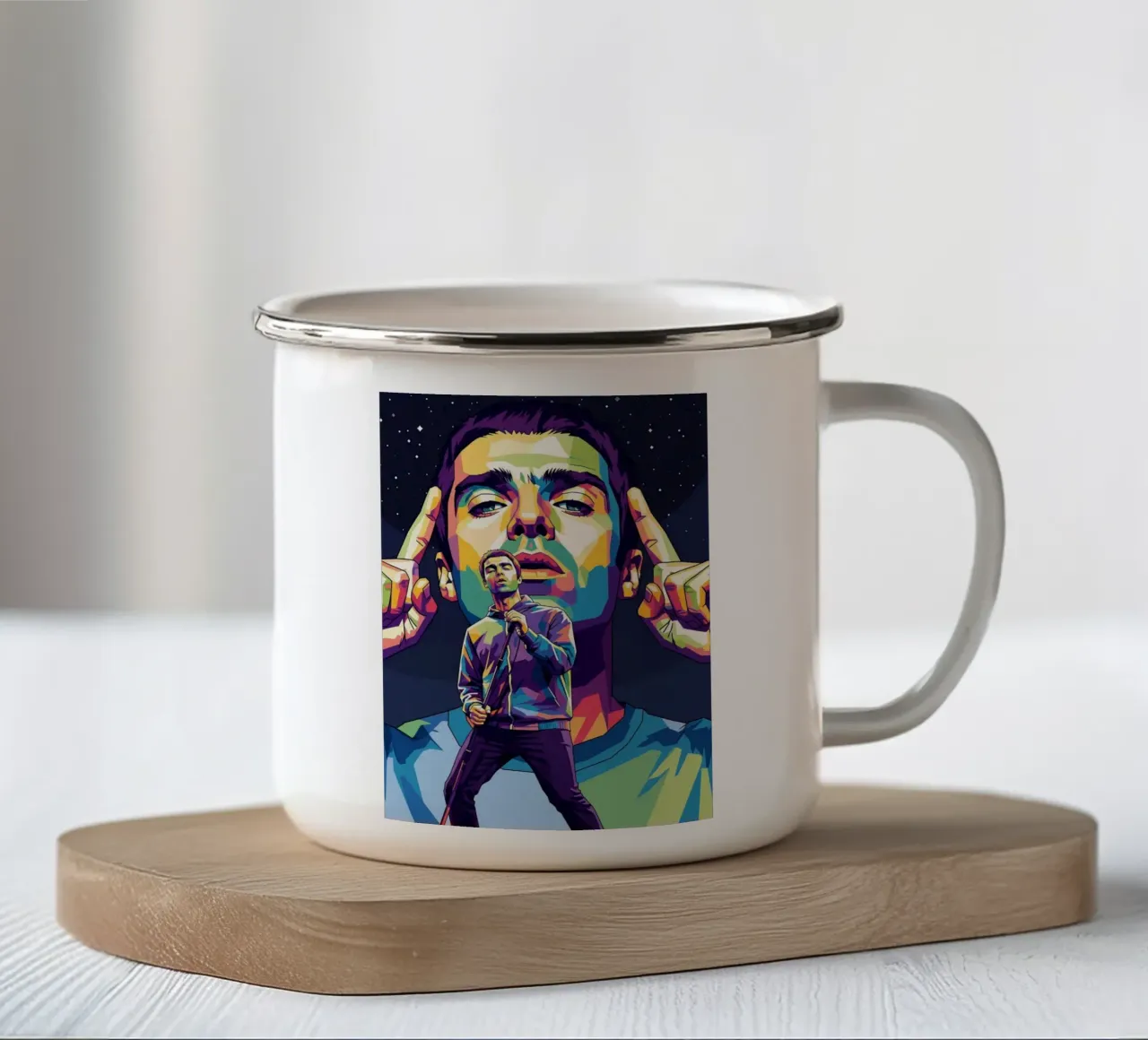 Stile Liam Gallagher tazza in smalto da Hantamrata