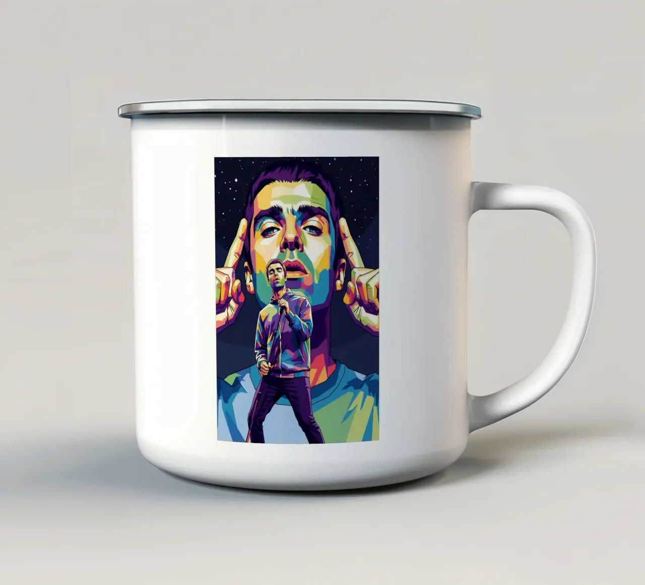 Stile Liam Gallagher tazza in smalto da Hantamrata