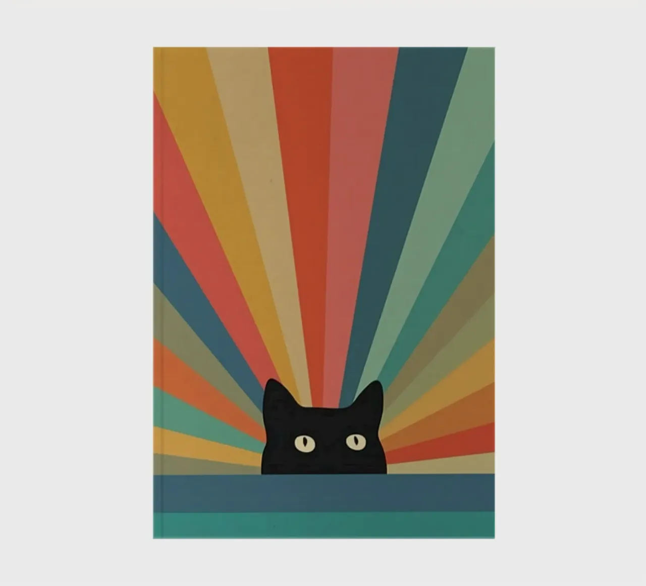 black cat in colorful shade notebook by comura