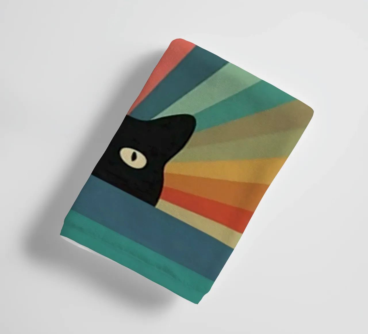black cat in colorful shade asciugamano da bagno da comura