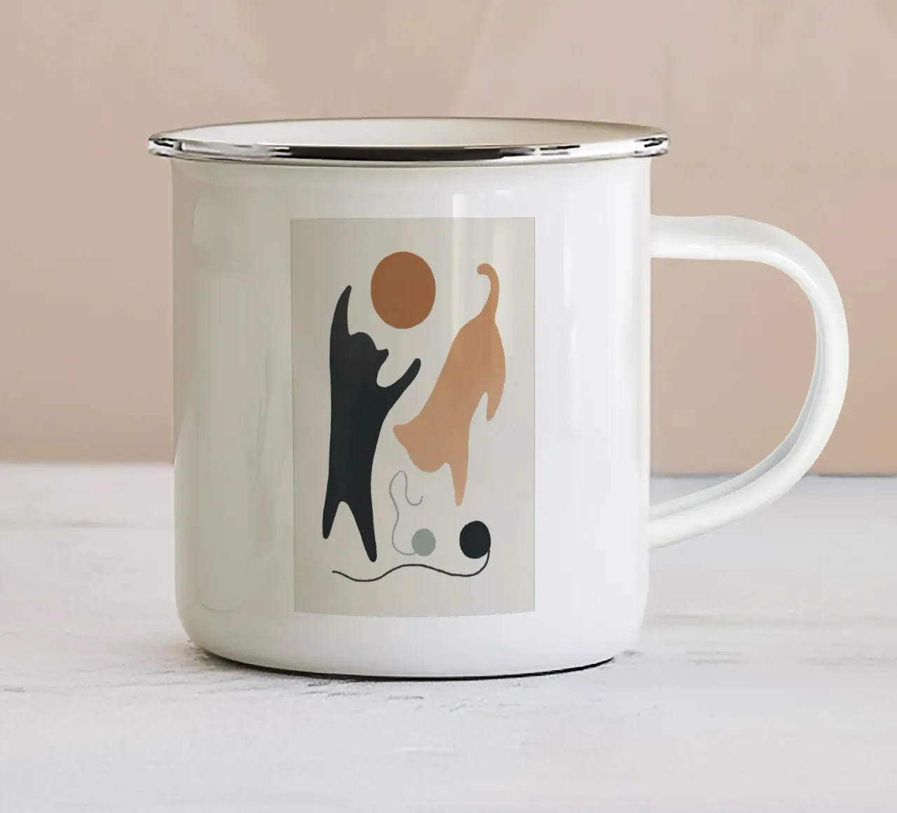 naughty cat play shape tazza in smalto da comura