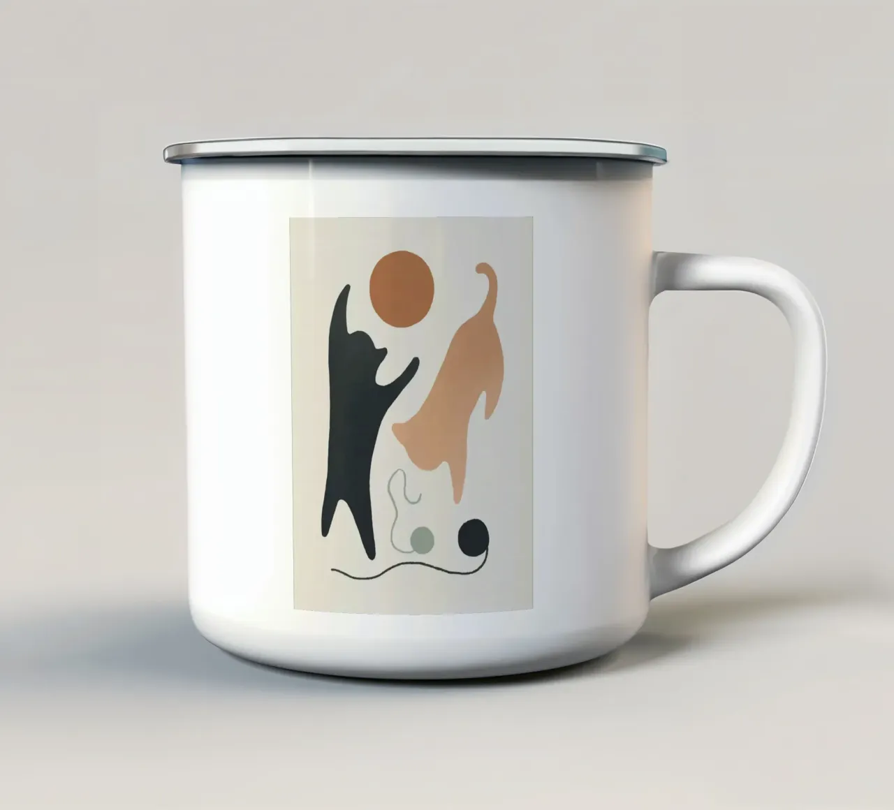 naughty cat play shape tazza in smalto da comura