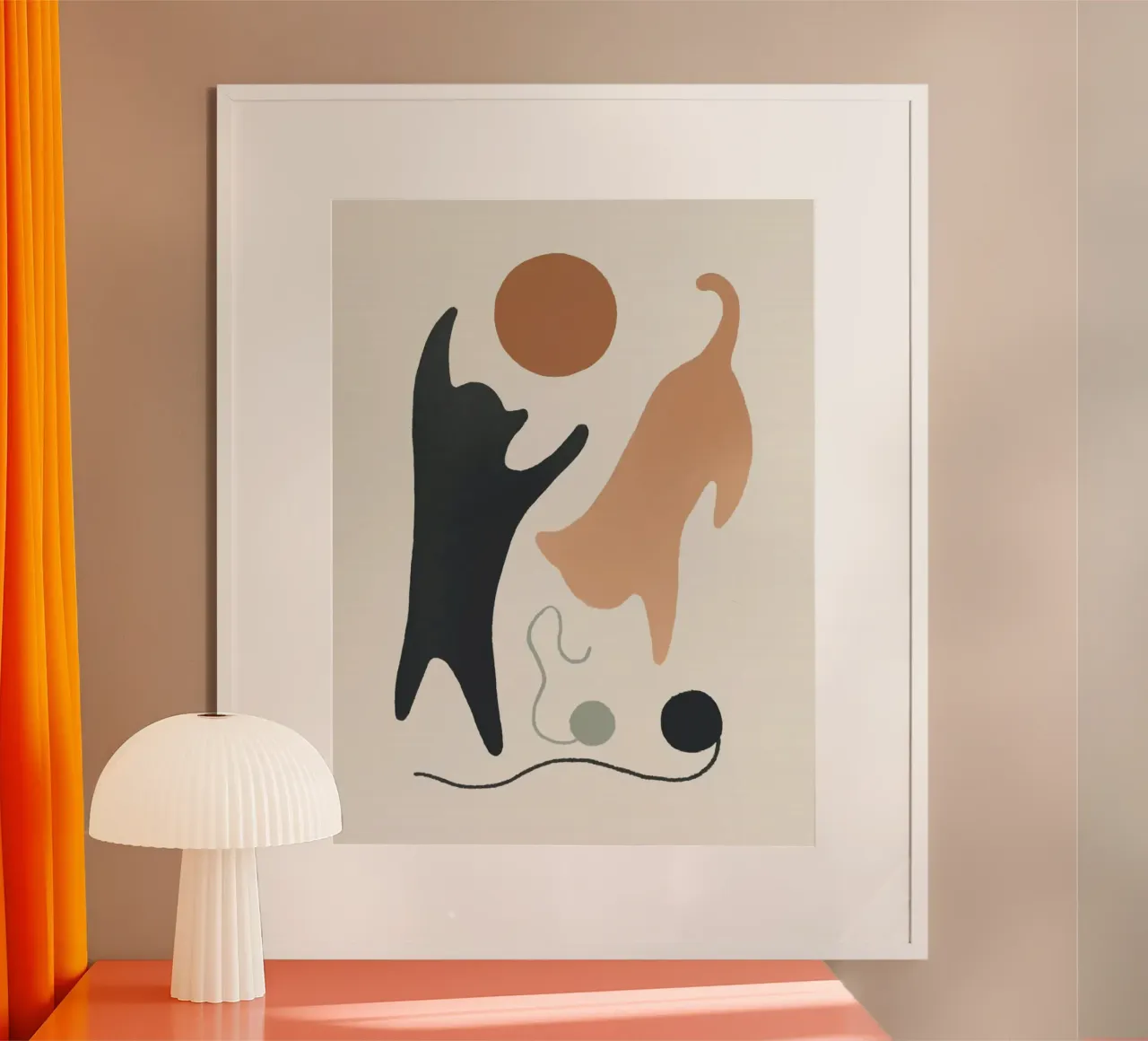 naughty cat play shape poster da comura