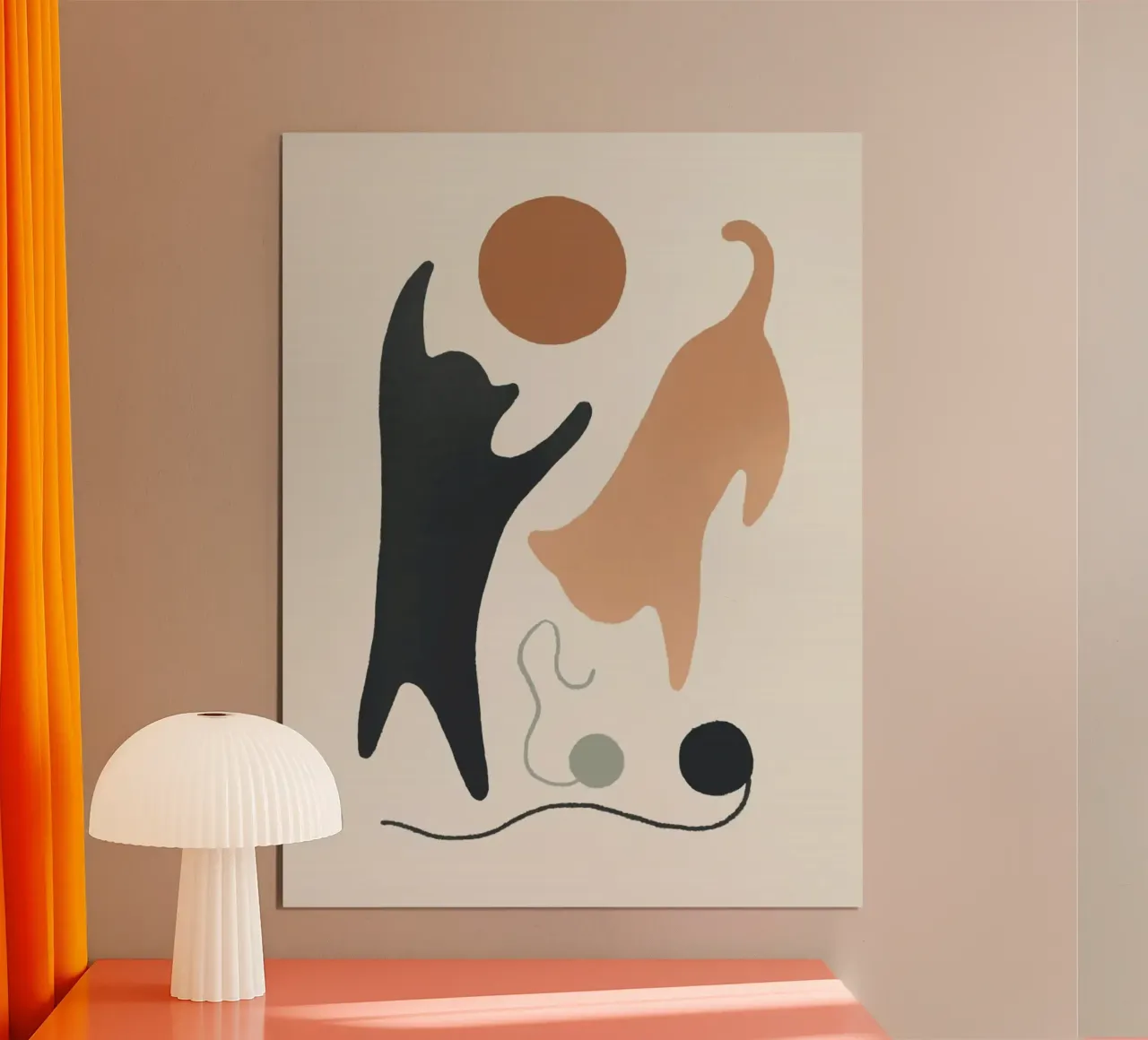 naughty cat play shape poster da comura