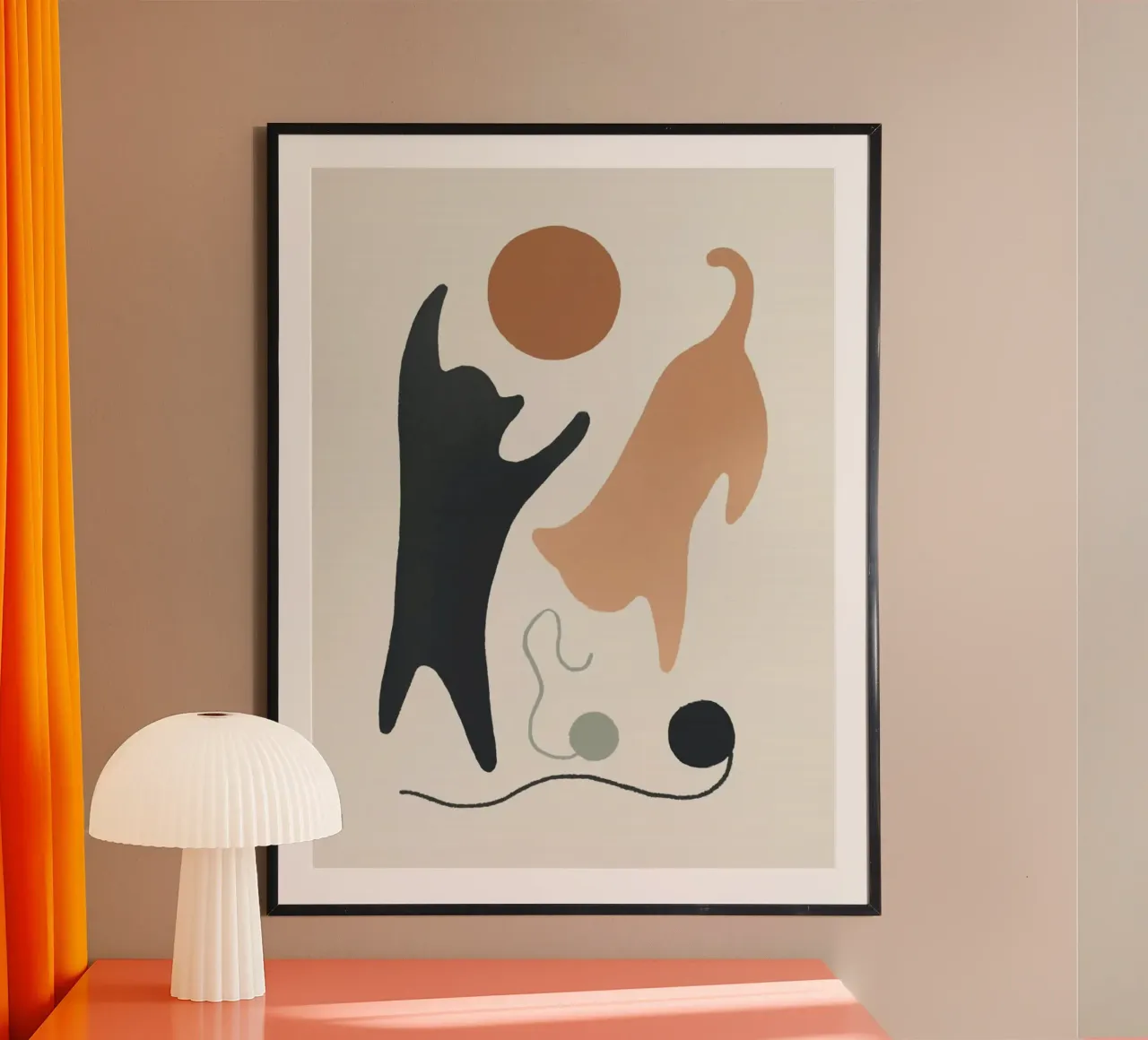 naughty cat play shape poster da comura