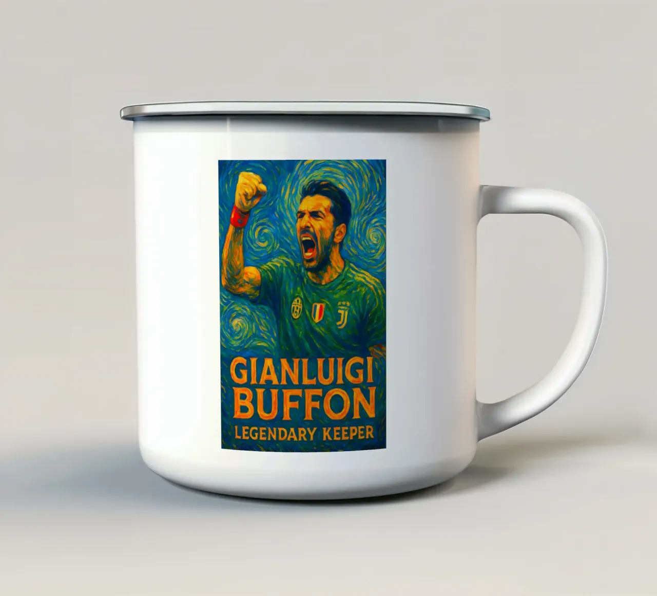 Gianluigi Buffon tazza in smalto da Cyberpunk Canvas