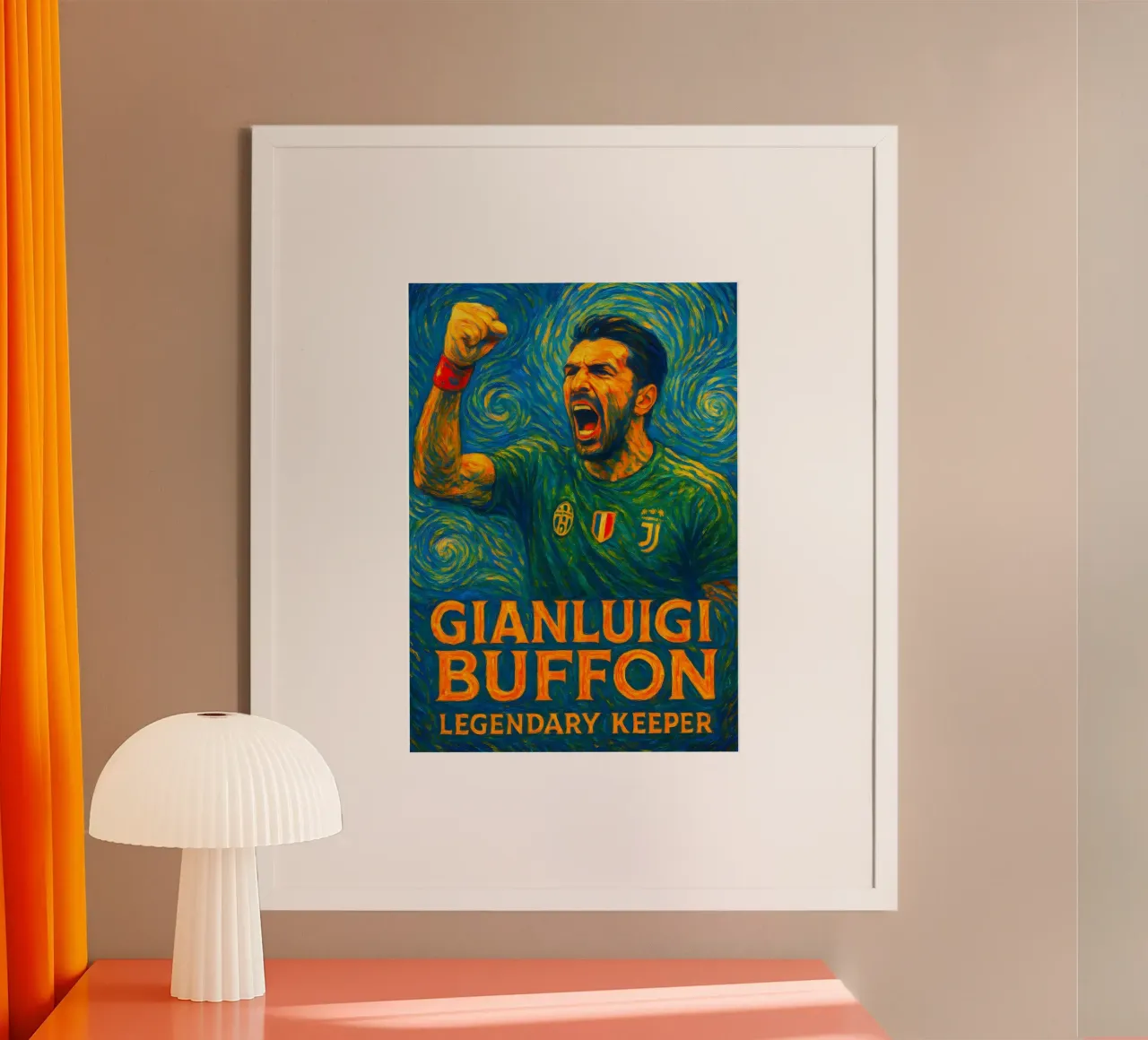 Gianluigi Buffon poster con telaio in alluminio da Cyberpunk Canvas