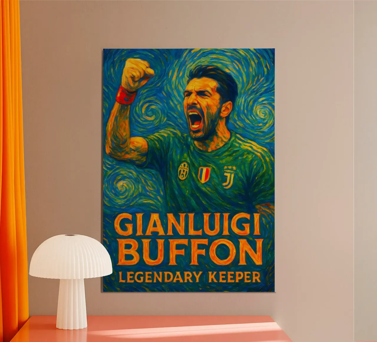 Gianluigi Buffon poster con telaio in alluminio da Cyberpunk Canvas