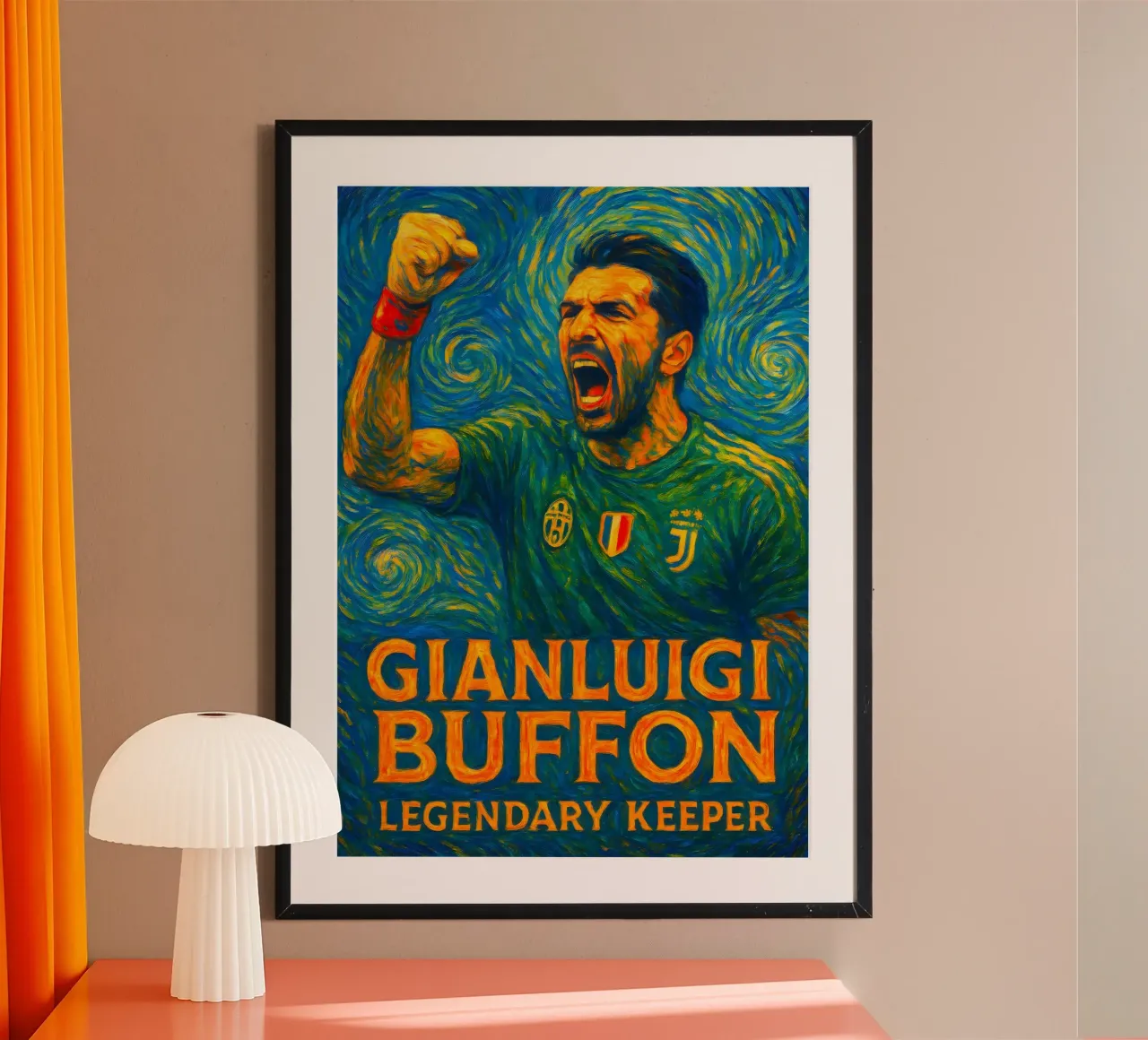 Gianluigi Buffon poster con telaio in alluminio da Cyberpunk Canvas