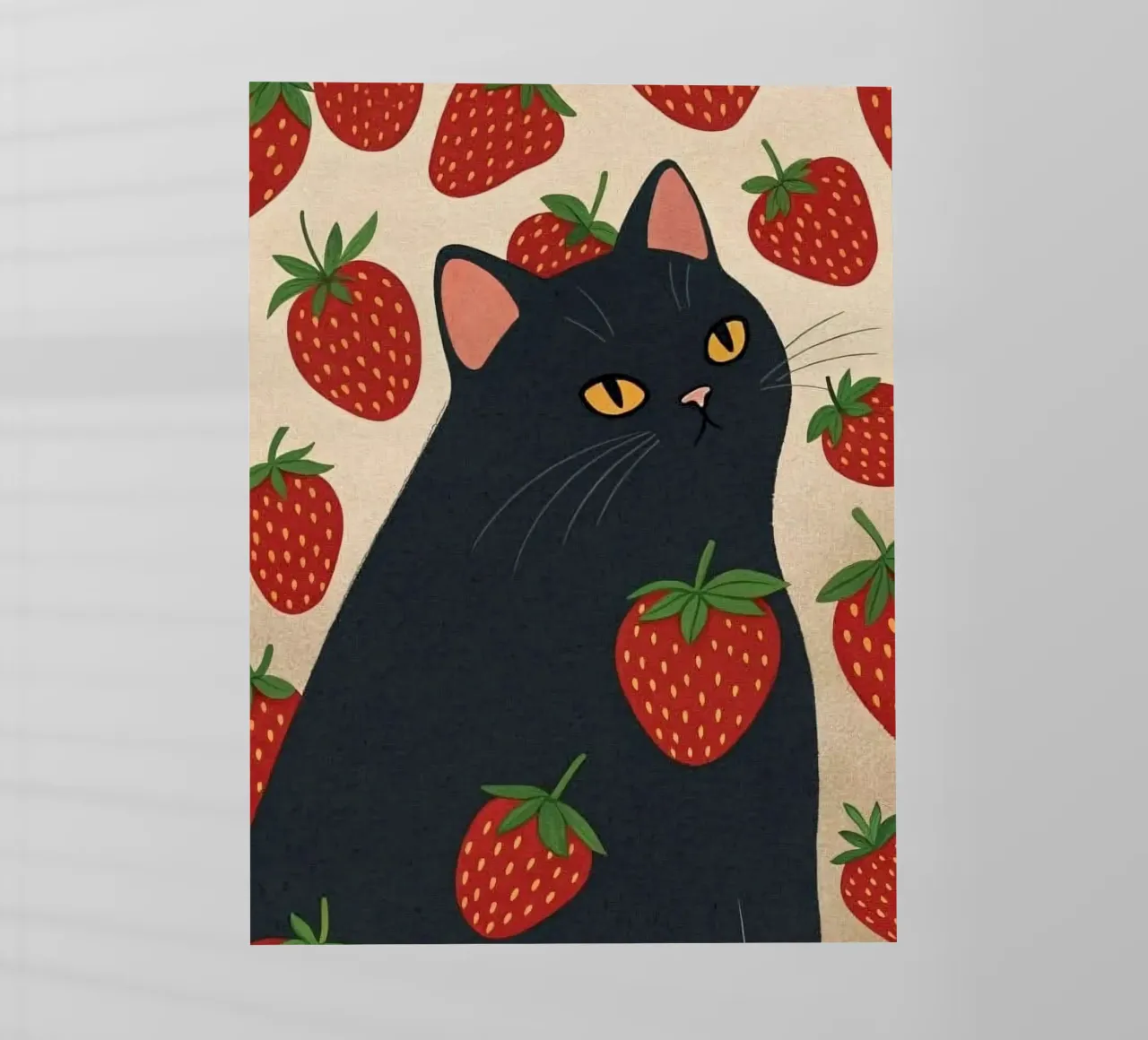 cat with strawberry shape pellicola backlit da comura