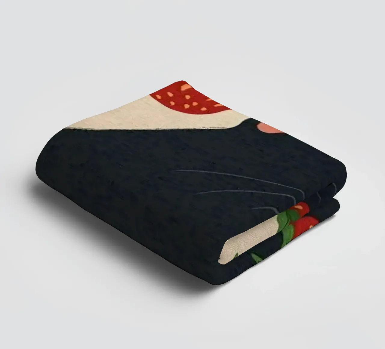 cat with strawberry shape asciugamano da bagno da comura