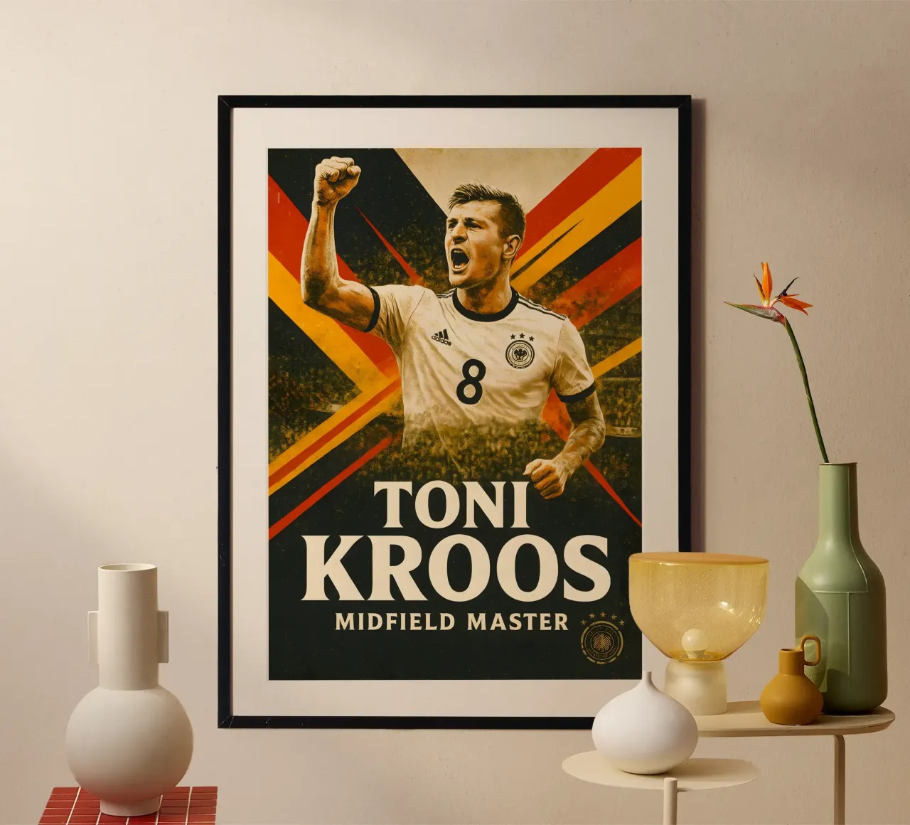 Toni Kroos poster con telaio in plastica da Cyberpunk Canvas