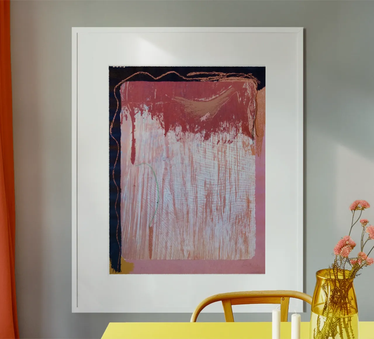 Segno tribale di Helen Frankenthaler poster con telaio in legno da The Dillart