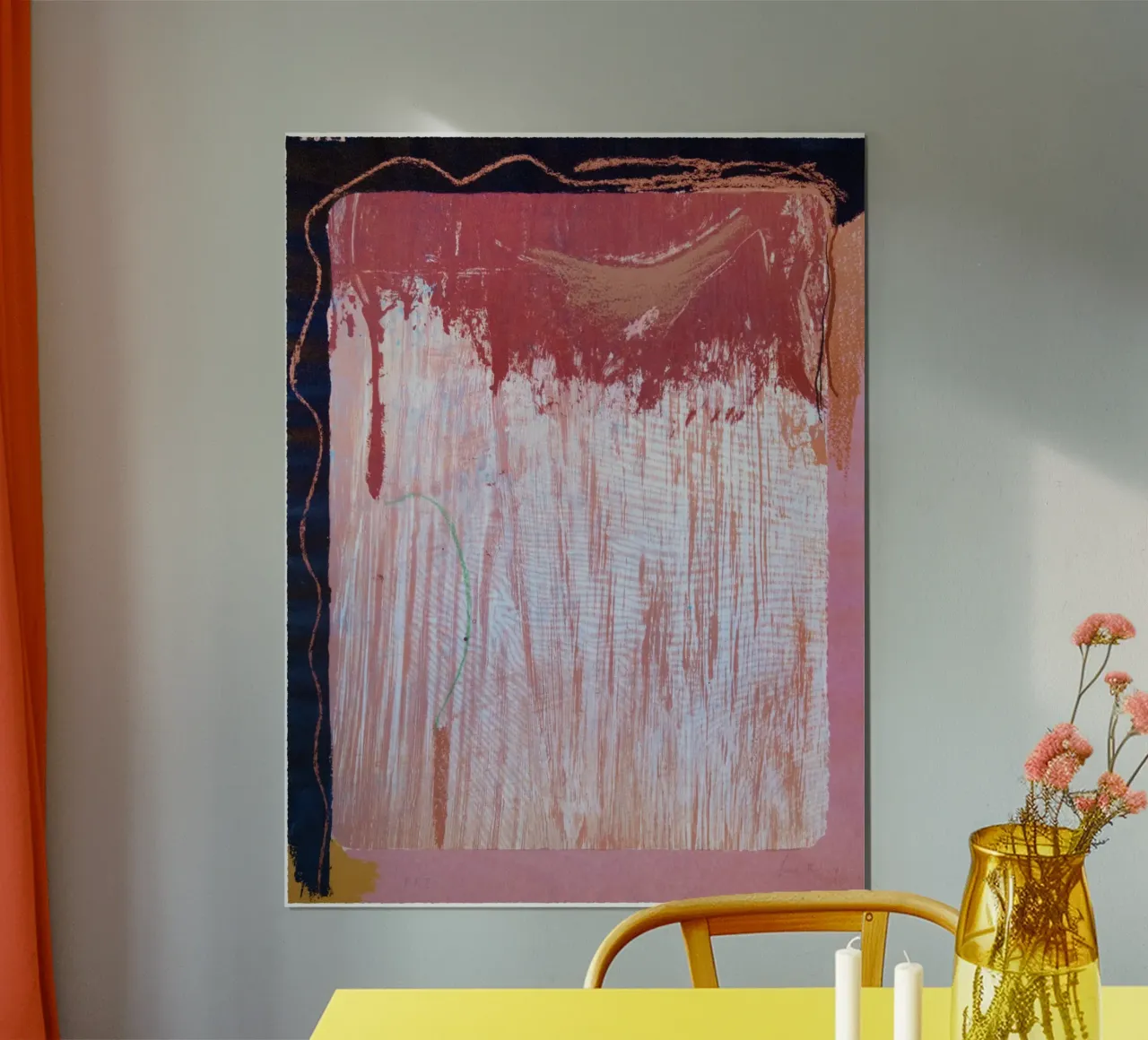 Segno tribale di Helen Frankenthaler poster con telaio in legno da The Dillart