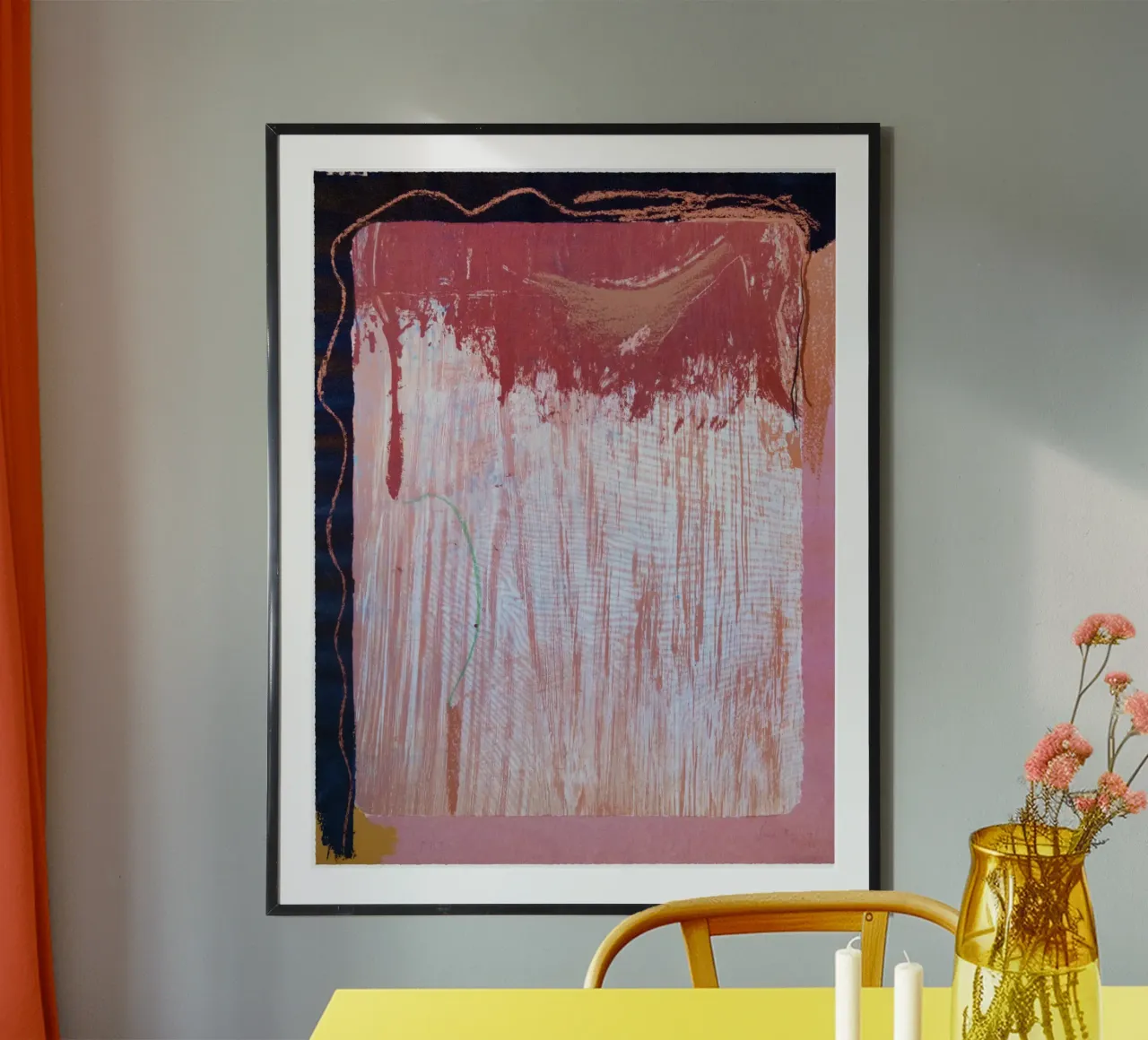 Segno tribale di Helen Frankenthaler poster con telaio in legno da The Dillart