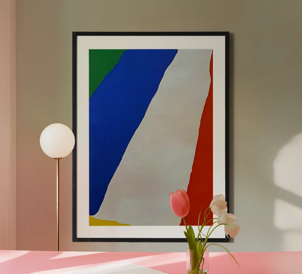 Helen Frankenthaler Untitled (Harrison 11) Poster mit Aluminium Rahmen von The Dillart