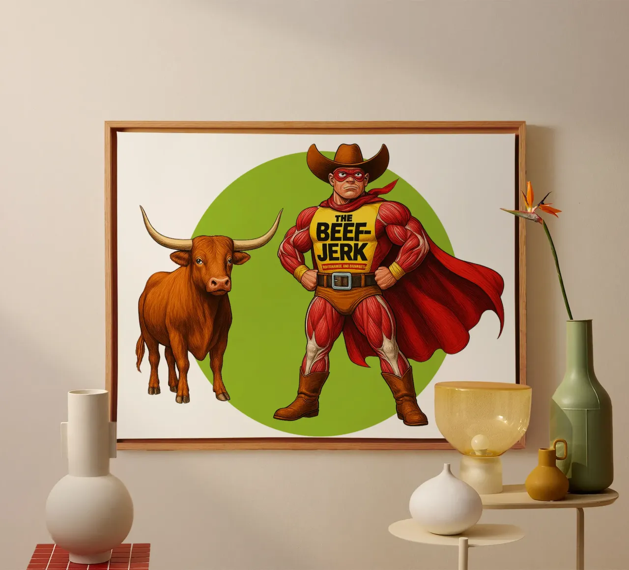 THE BEEF JERK tela con Cornice a cassetta da Vintage Van Gogh