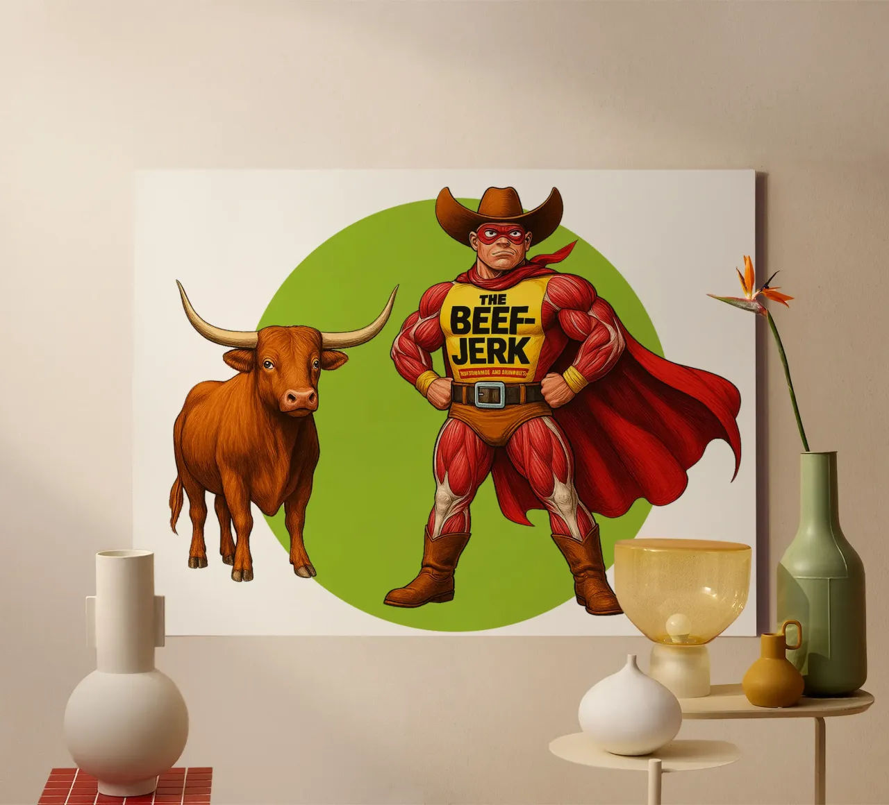 THE BEEF JERK tela con Cornice a cassetta da Vintage Van Gogh